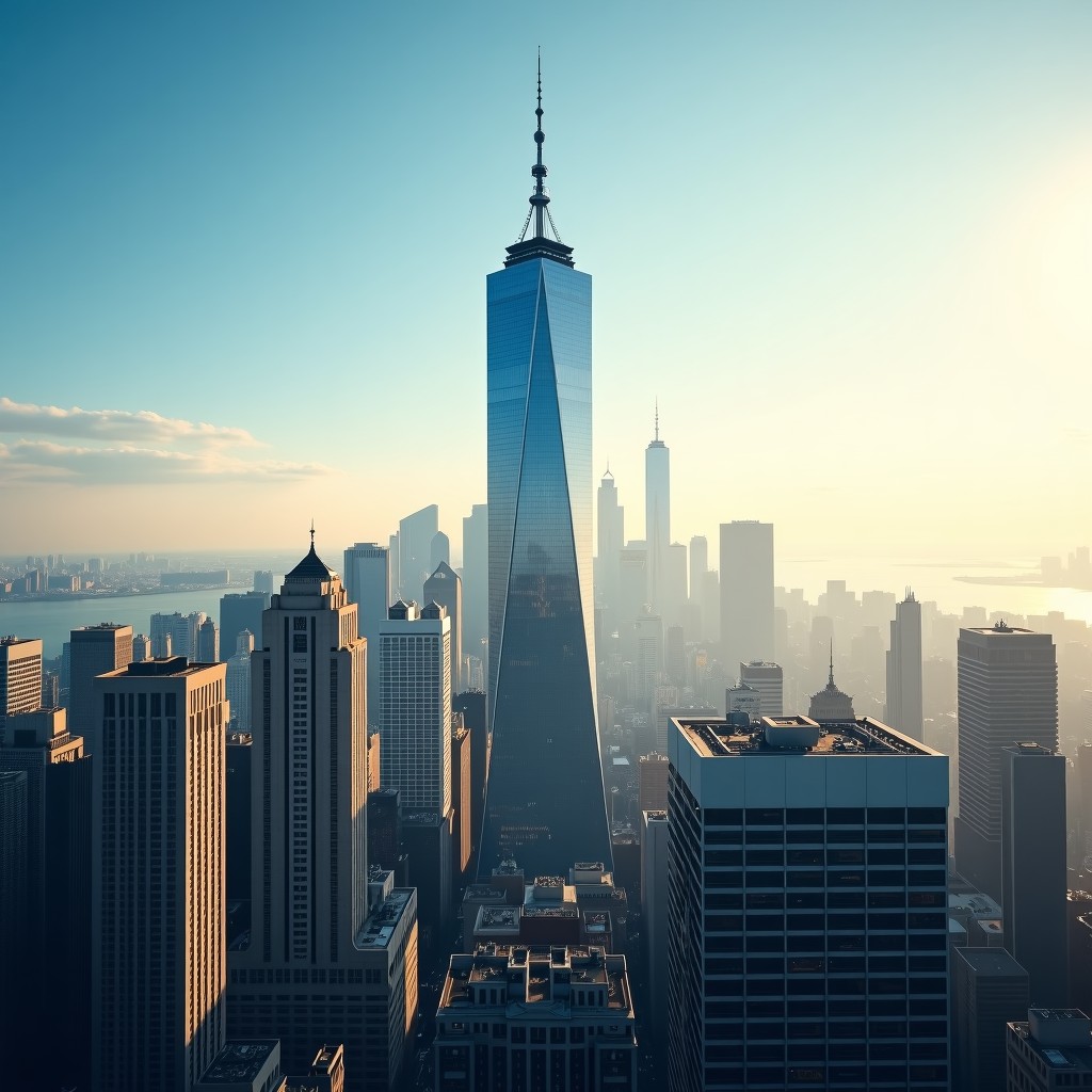 도심 속 화려한 빌딩 전경