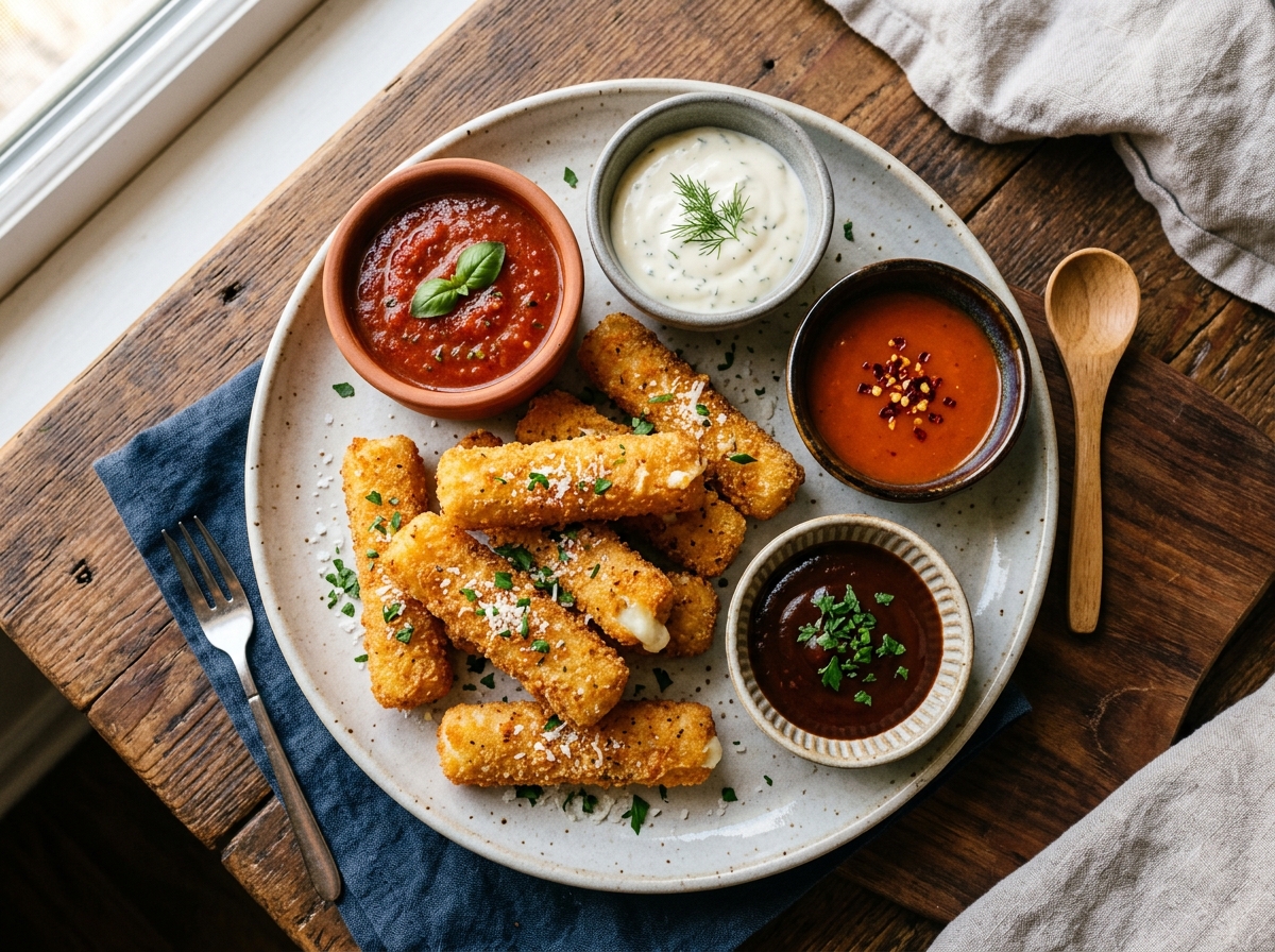 다양한 소스와 치즈스틱