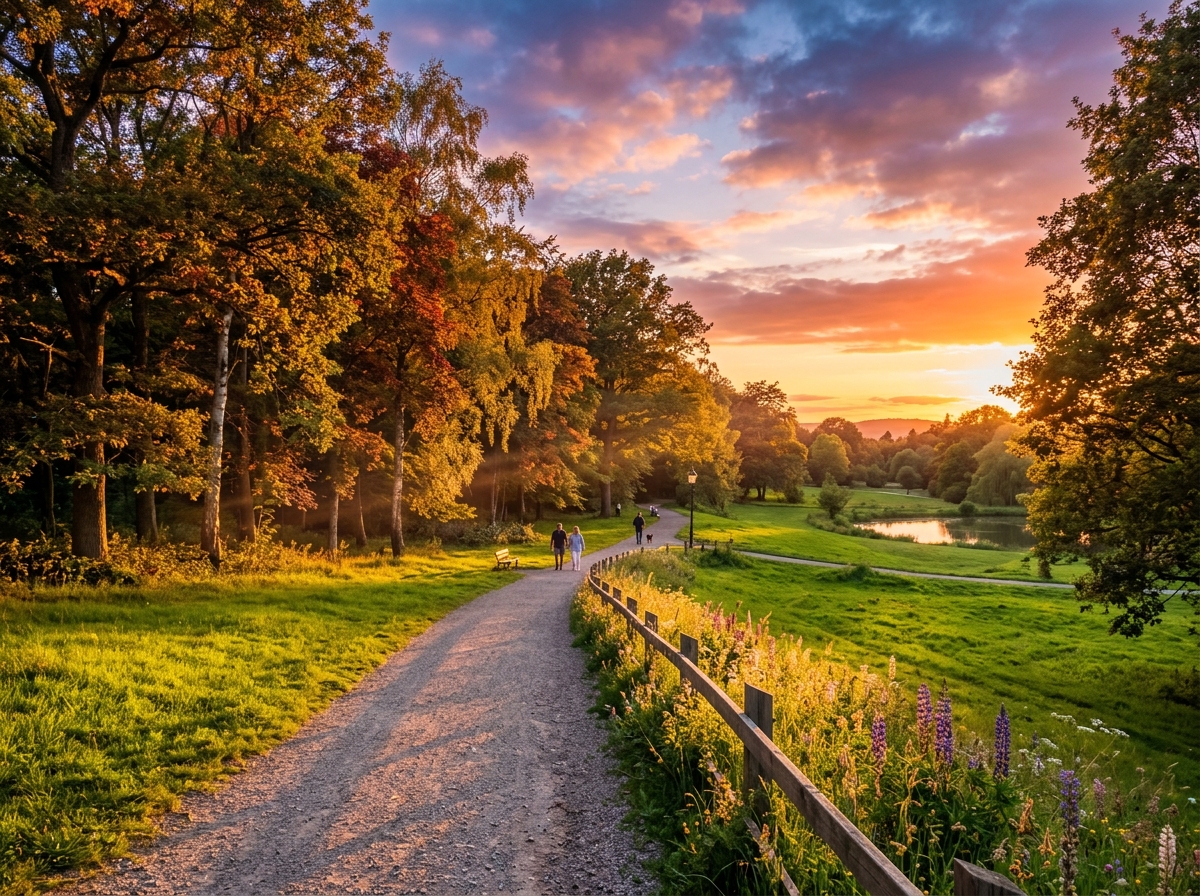 공원 내 산책로와 풍경