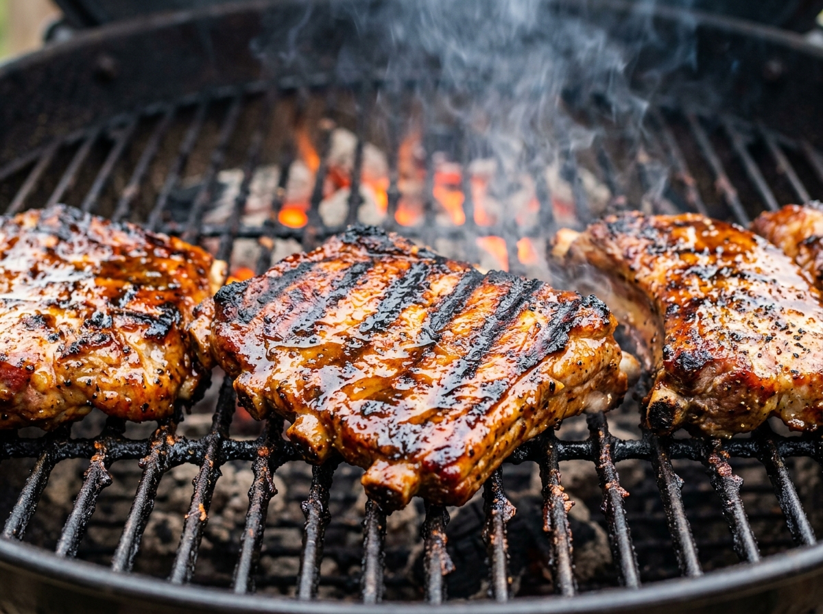 노릇하게 익어가는 갈비