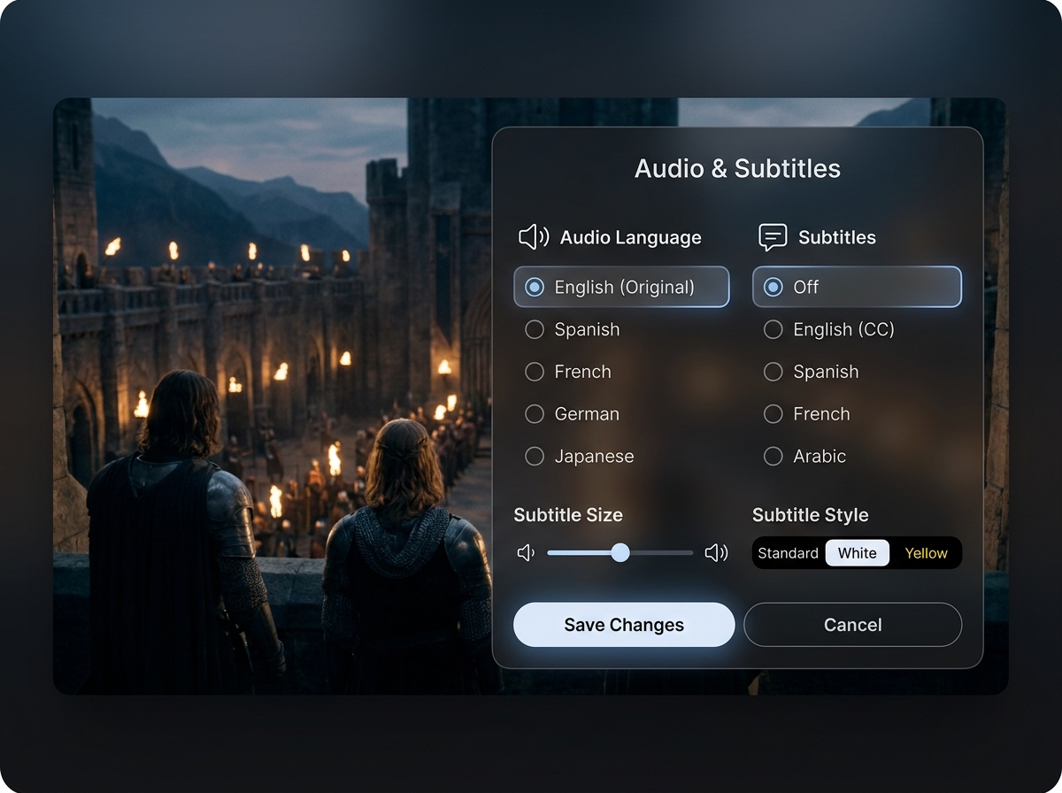 넷플릭스 언어 설정을 변경하는 인터페이스