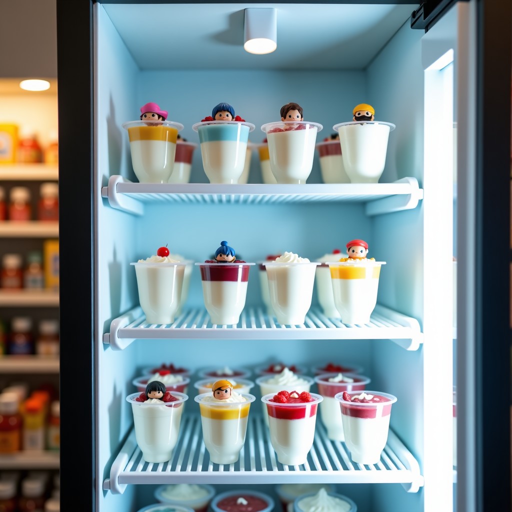 편의점 신상 그릭요거트와 귀여운 피규어