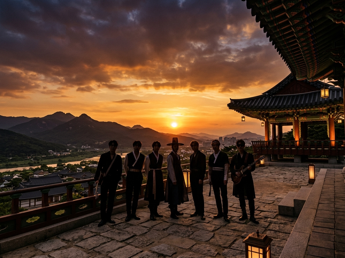 방탄소년단 컴백을 상징하는 예술적인 이미지