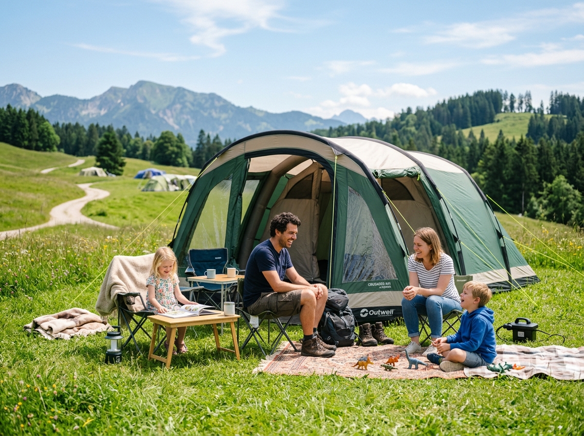 자연 속에서 즐기는 에어텐트 캠핑