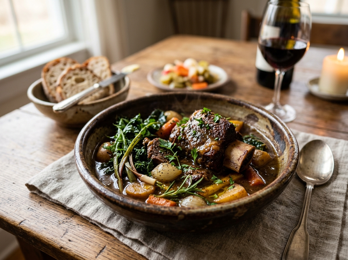 정갈하게 차려진 갈비찜 한 상