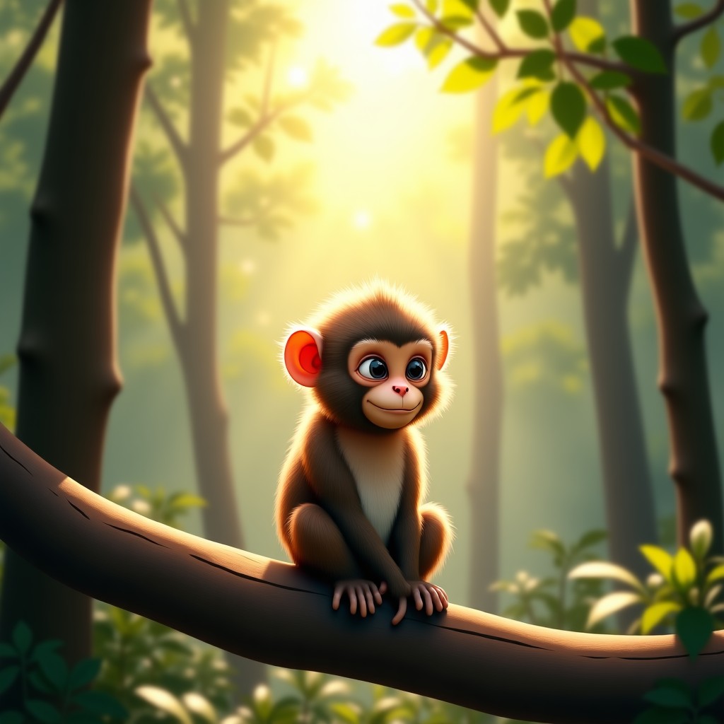 혼자 남겨진 어린 원숭이