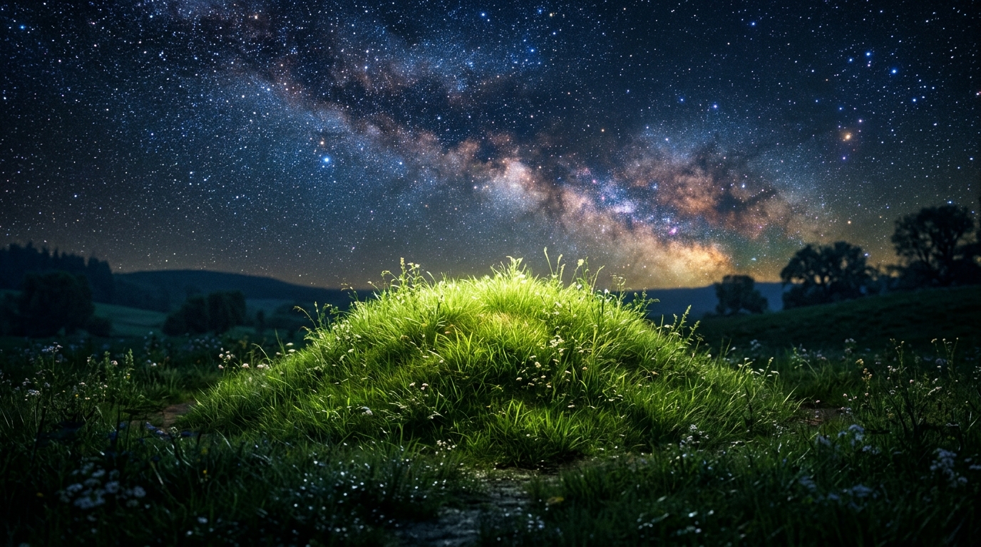 희망을 상징하는 파란 잔디와 별