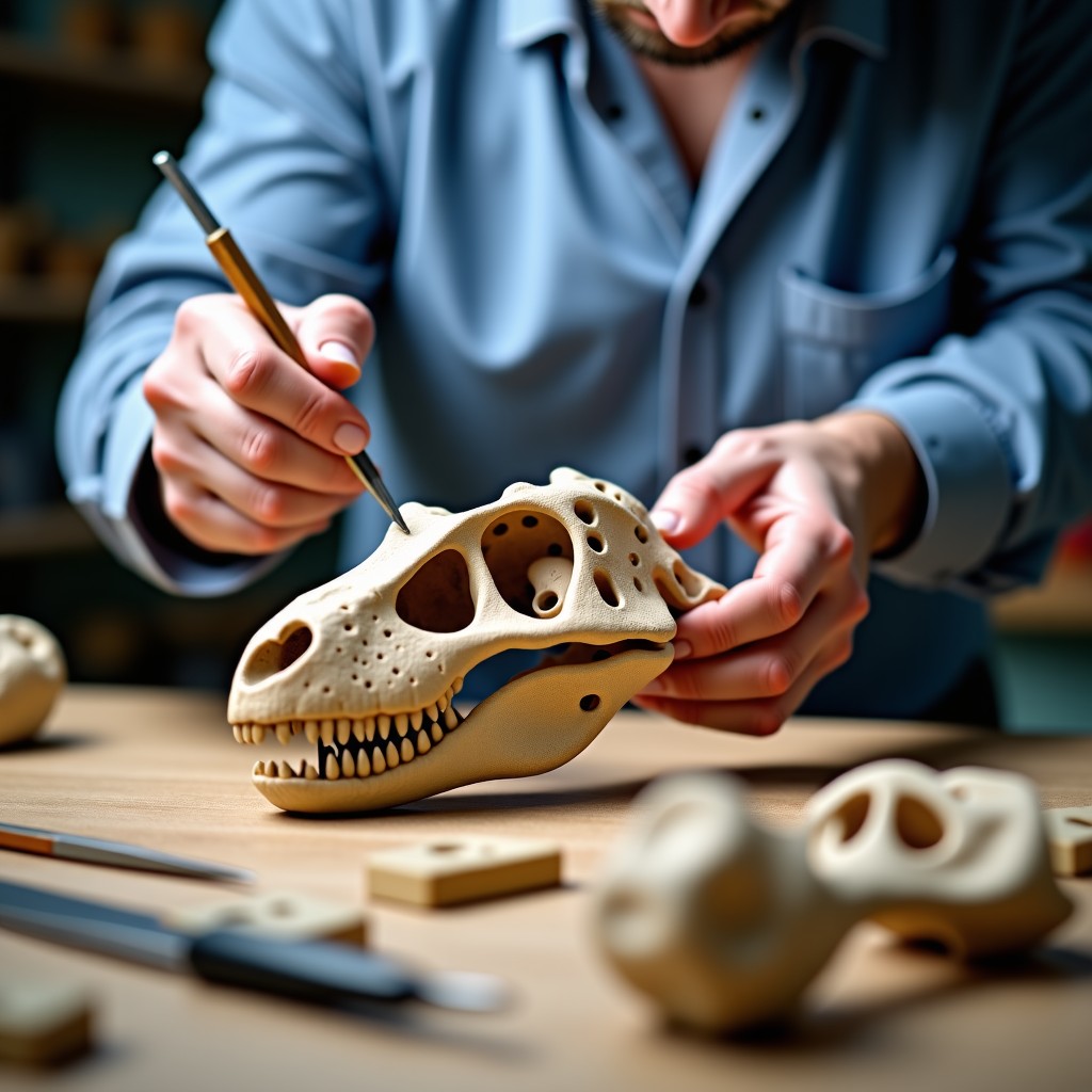 화석 연구 현장의 모습