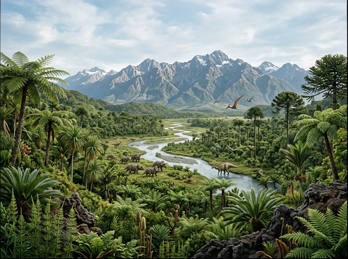 백악기 시대의 자연 경관