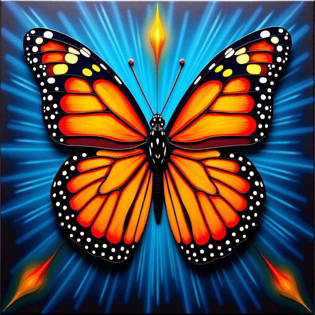 Kaleidoscope paintings made of butterfly wings, intricate details, vibrant colors, artistic gallery wall, professional photography, 4:3