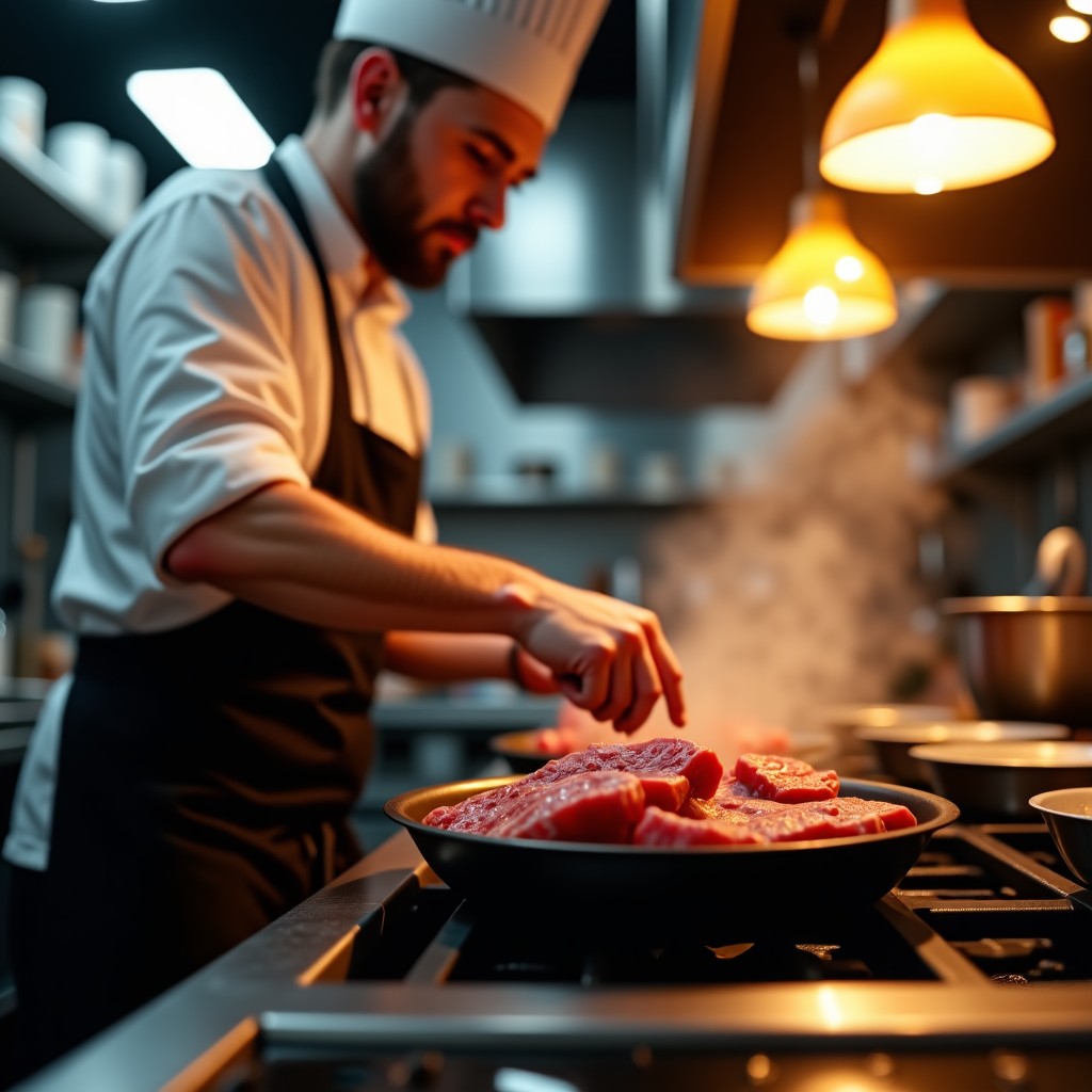 주방에서 요리 중인 모습