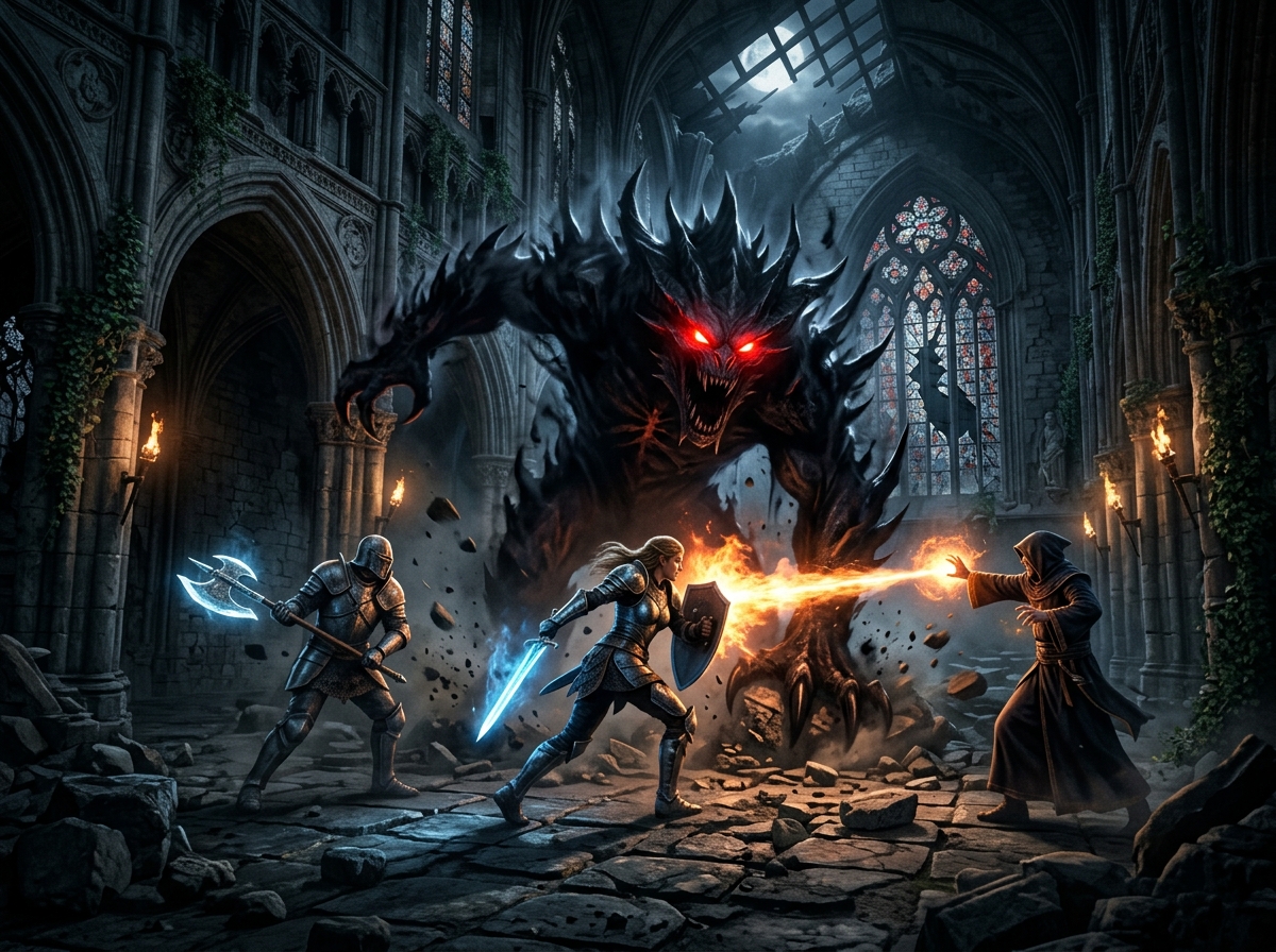 보스 패턴을 파악하는 긴장감 넘치는 전투