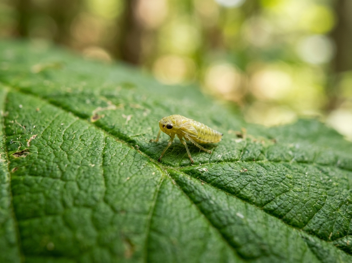 식물 줄기 위의 작은 벌레