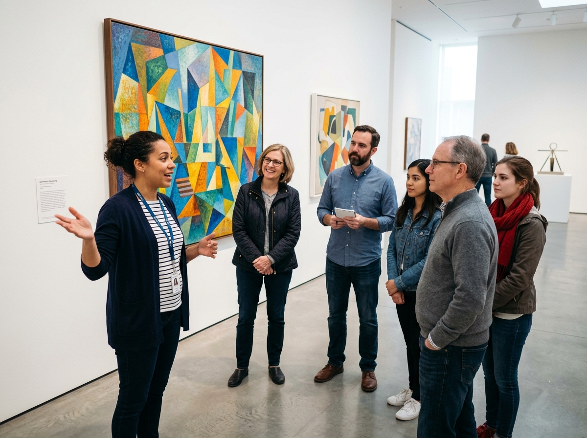 도슨트와 함께하는 관람객들