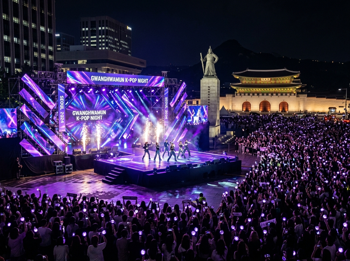 광화문 광장 무대 조명
