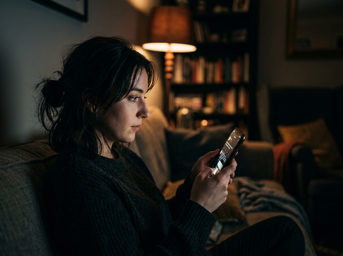 스마트폰을 들여다보는 모습