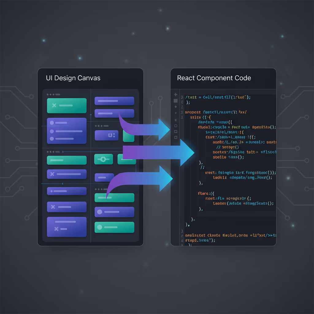 디자인 캔버스에서 React 컴포넌트 코드가 즉시 생성되는 과정