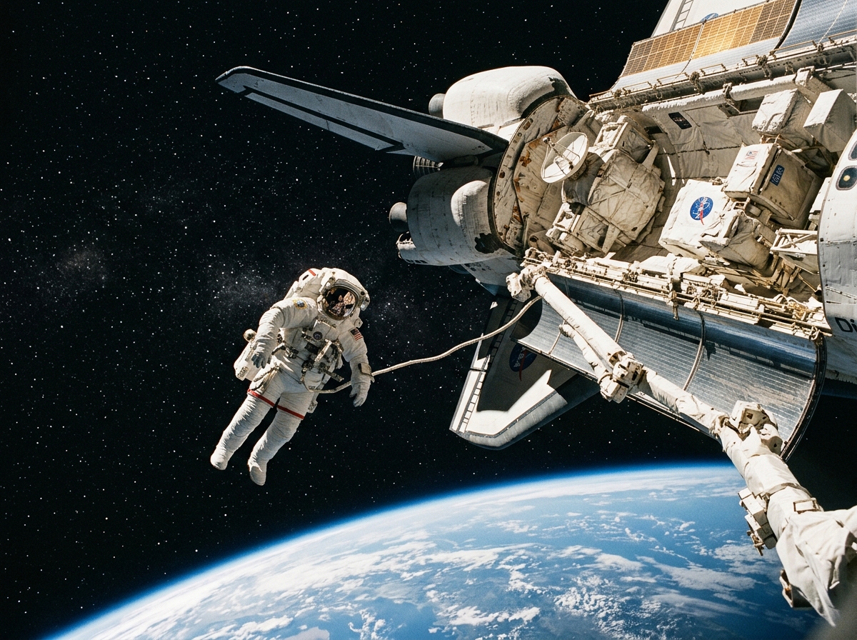 우주 배경의 SF 영화 분위기