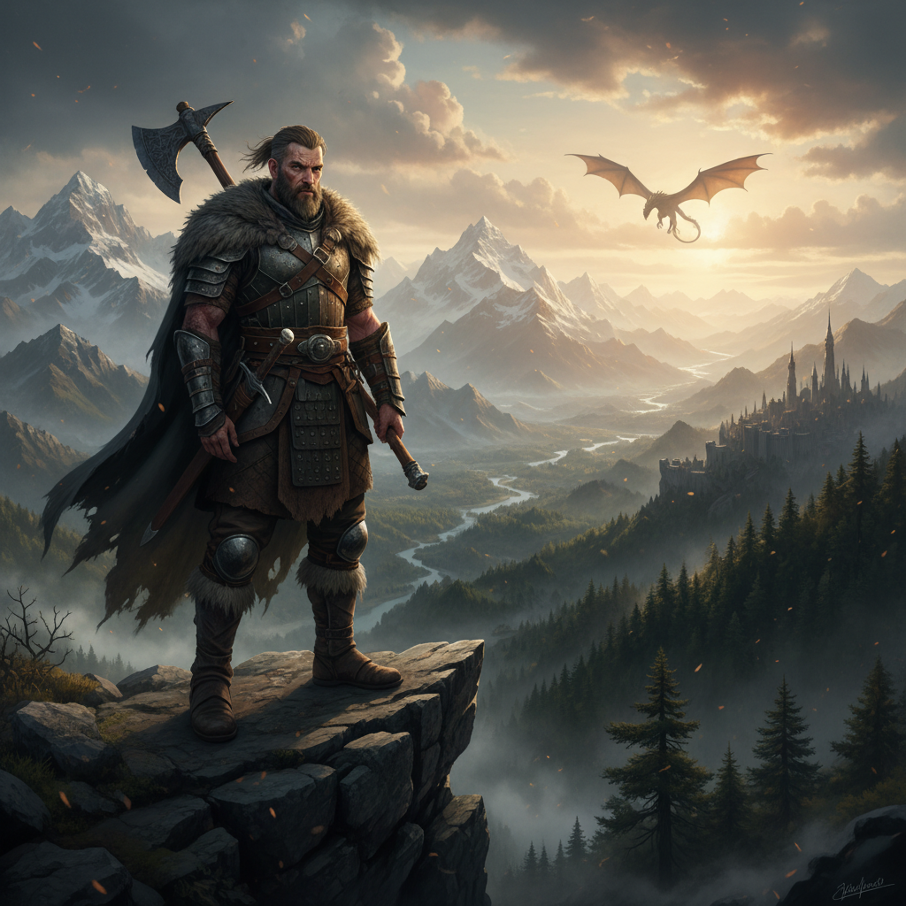 광활한 대륙을 배경으로 서 있는 붉은사막 주인공의 뒷모습