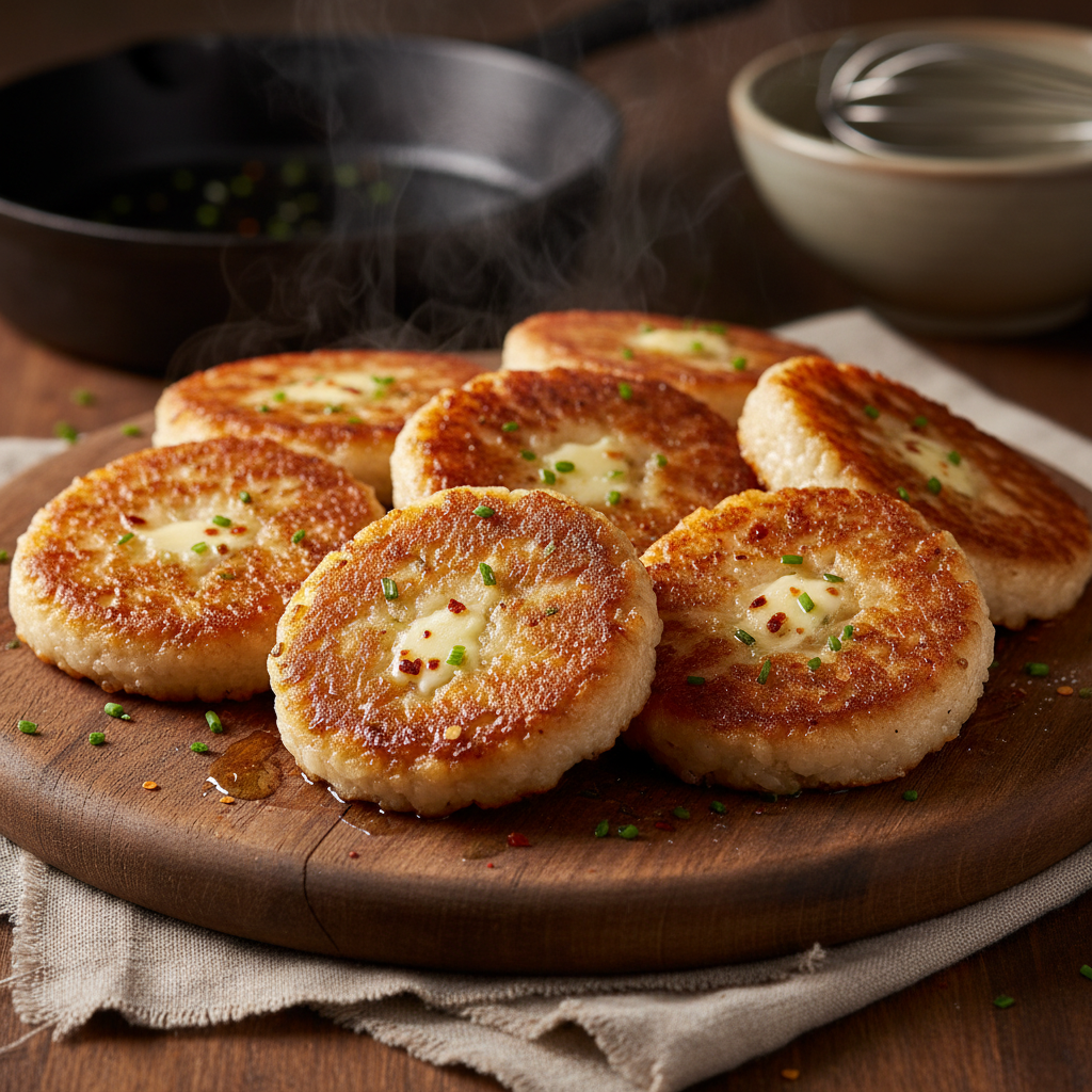 노릇하게 구워진 고소한 버터떡