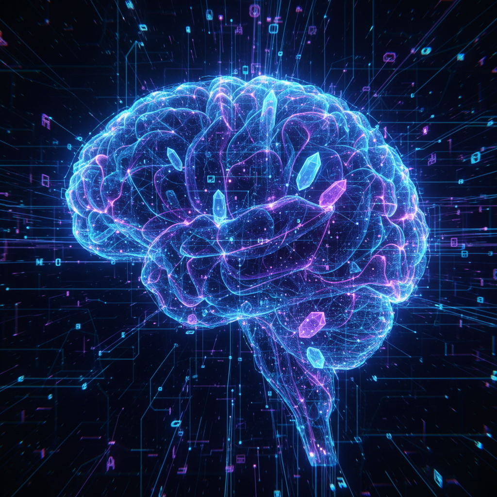 미래지향적인 디지털 환경을 상징하는 추상적인 이미지