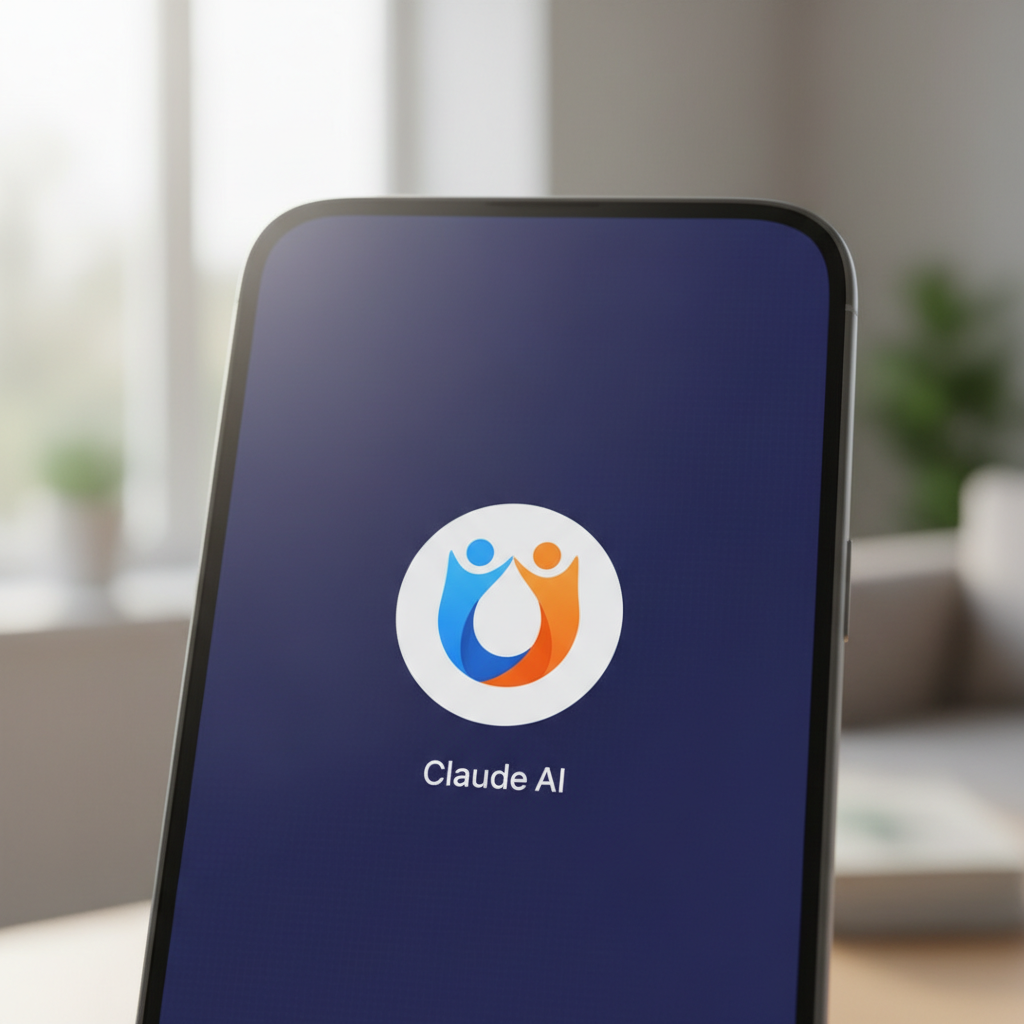 스마트폰 화면에 표시된 클로드 AI 앱 아이콘