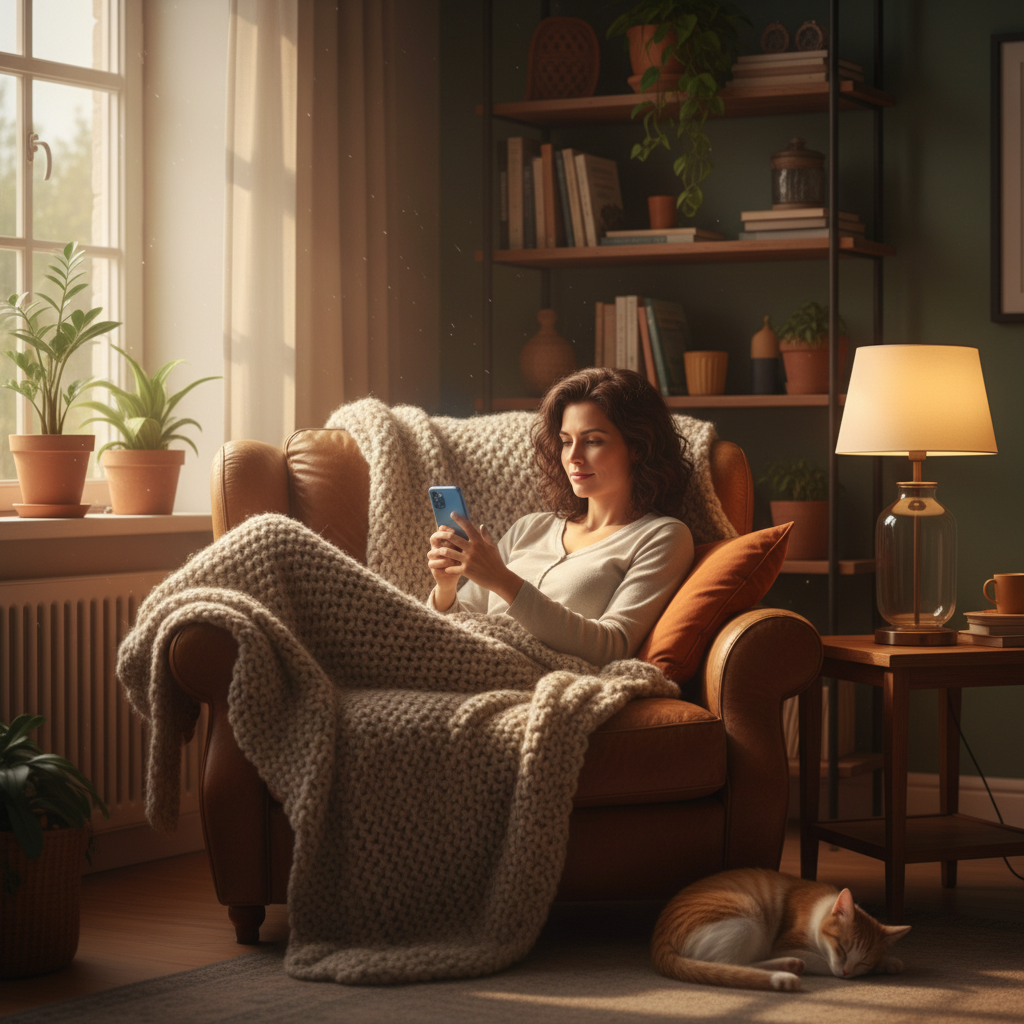 스마트폰에서 영상을 시청하는 모습